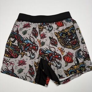 TACHUNTFISH Shorts Mens Small Multicolor Dragon Tiger Tattoo